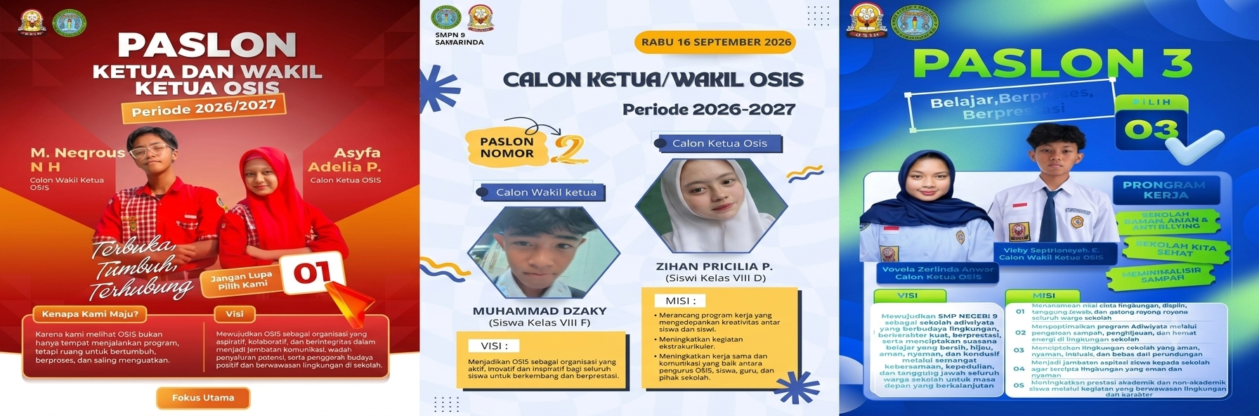 Semarak Pesta Demokrasi Pelajar: Tiga Kandidat Sampaikan Visi Misi dalam Orasi Calon Ketua OSIS SMPN 9 Samarinda 2026/2027